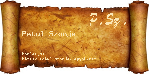 Petul Szonja névjegykártya
